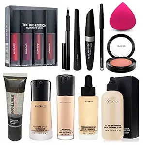 Macglow Girls beauty perfect Mecup beauty Kit combo set For All Skin Type Macglow Perfect beauty Red edition, face and body foundtion, minilaizer foundtion, waterwait foundtion ( In Combo Pack ) For Women/Girls