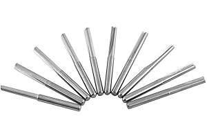 VIKYE Fraise en bout,10pcs queue droite fraiseuse 3.175mm, outils de coupe pour fraise-fraise CNC, double flûtes droites pour machine à graver le bois 22mm * 45mm