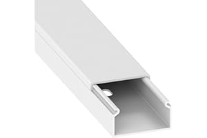 CABLECOACH Conduit de câble Habengut 30x15 mm (avec trous de fixation dans le sol) en PVC, couleur : blanc, longueur 1 m