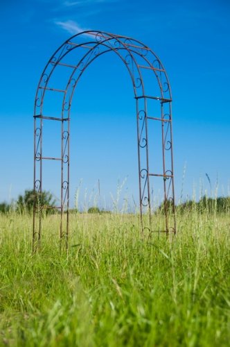 Rosenbogen aus Metall 12mm Massiveisen! B: 140cm Roheisen / Rost – sehr stabil - 5