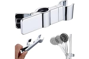 CTCEHL Supporto Doccia,Supporto per Soffione Doccia,Supporto in Metallo Doccia Saliscendi,Staffa per Doccia Regolabile a 45°Soffione Doccia,senza foratura,Adatto per Tubo Doccia da 22-25 mm (Argento)