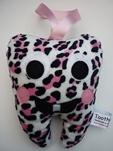 Toothie the Tooth Fairy's Best Friend (tooth pocket on her back) LEOPARD print. HANDMADE in the UK. Girl's Tooth Fairy Pillow