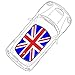 Produktbild Aufkleber Auto Stück Mini Cooper Flagge Englisch Vintage 100 x 180 cm