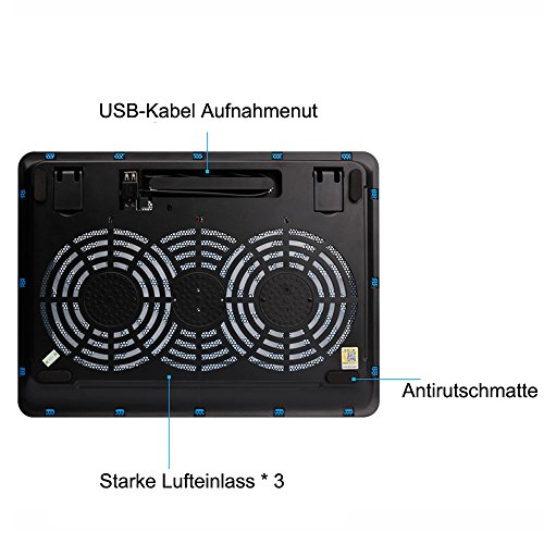 TopMate Notebook Laptop Kühler Laptop Unterlage- 2x Lüfter – 2 x Usb – 10 – 14″ Zoll - 7