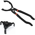 Young Wolf 12" Oil Filter Pliers and Universal Adjustable Oil Filter Wrench from 65mm to 116mm, 3 Jaw 2 Way Removal Tool, 2pcs