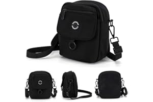 COOWONE Waterproof Dog Walking Bag Crossbody Bags Dog Treat Pouch for Pet Training, Puppy Treat Tote, Treat Bag, Dog Mom Purse (Black 1.0)