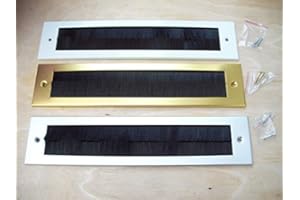 Ironmongery World Upvc Wooden Sleeve Brush Sealed Telescopic Letter Box Postal Plate Cover Tidy - Gold