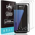 LϟK 3 Pièces Protection Écran pour Samsung Galaxy S7 - Verre Trempé 9H Dureté Installation Facile du Cadre D'alignement Haute