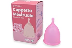 UPSHELL Coppetta Mestruale morbida - Riutilizzabile e lavabile- La coppa mestruale comoda e sicura (Large, Rosa)