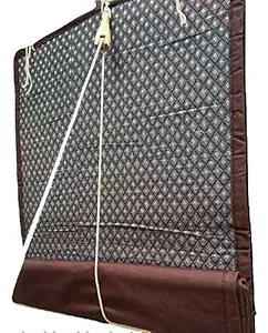 TCLPVC High Balcony Protective Double Cloth Heavy Bamboo Indoor Outdoor Curtain (48 X 60 Inch Code 18, Brown )