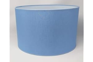 RUSEPIN Zylinder Lampenschirm Baumwolle Stoff handgefertigt für Deckenleuchte, Tischleuchte, Stehlampe (Hellblau, 30 cm Durchmesser 20 cm Höhe)