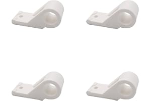 EMPYR Lot de 4 Colliers Déportés d'Espagnolette - Composite Noir ou Blanc - Diam. Ø14 - Entraxe 20 mm - Lacet pour Barre de Volet Battant - Accessoire fermeture - à Visser - Fabrication Française (Blanc)