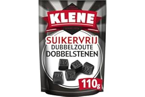 KLENE Suikervrij Dubbelzoute Dobbelstenen I Zuckerfrei I Lakritz I Doppelt-gesalzene Würfel I 110g