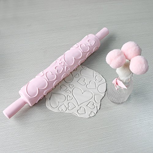 SUNJAS 6tlg Teigrolle Musterrolle Prägerolle Nudelrolle mit Muster Farbenfrohe Tortenverzierung Kunststoff Fondant Kuchen Teig Backen Deko - 6
