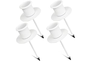 SPRINLOT 4X Kerzenhalter Adventskranz, Stabkerzenhalter Weiß mit Teller, Kerzenständer Stabkerzen, Adventskerzenhalter Metall Kerzenleuchter, Kerzenteller Tapered Candle Holders