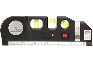 MARHYNCHUS Pomiar poziomu laserowego 4 w 1, poziomica, wielofunkcyjny, pomiar poziomu laserowego, pionowy horyzont, pomiar punktowy/liniowy / poprzeczny 0-15 cm