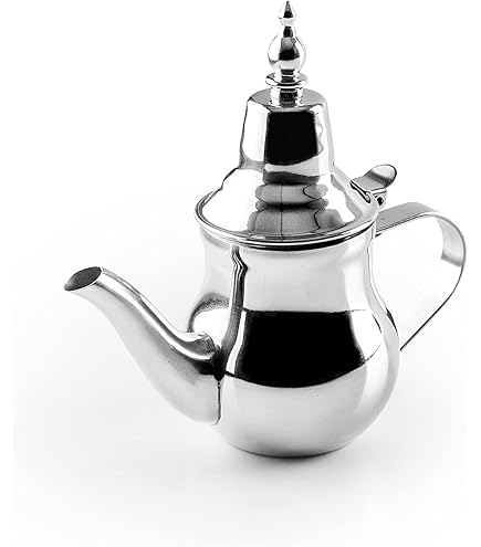 Théière Marocaine Extra Grande 800ml En Laiton Maillechort Doré - Gravée à La Main, Design Classique De Fès