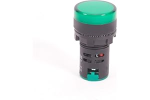 Othmro Green Energy Saving LED Indicator Light 22mm Panel Mount 220V Flush Panel Mount 3Pcs