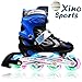 Produktbild XinoSports Verstellbare Inline Skates für Kinder, Mit Illuminating Vorderrädern, Super-Sehen, Komfortabel, sicher und langlebig Roller Jugend Big Kid Medium - 1-4 Schwarz / Blau