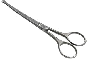 ‎NTS-SOLINGEN Hochwertige Hundeschere/Fellschere von NTS-Solingen 18 cm lang, matte & gebogene Ausführung, aus rostfreiem Edelstahl - Pfotenschere Hundefellschere Hundeschere mit Sicherheitsspitze