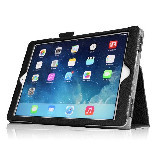 Fintie iPad 9.7 Zoll 2017 / iPad Air Hülle – Folio Slim Fit Kunstleder Schutzhülle Smart Cover Bookstyle Case Etui mit Auto Schlaf / Wach Funktion für Apple All-Neu iPad 9.7 Zoll 2017 / iPad Air (2013 Modell), Schwarz - 3