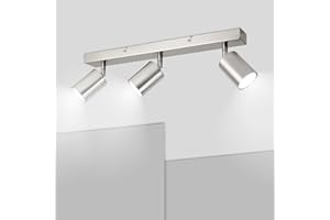 ‎KETOM Ketom GU10 Deckenstrahler LED - Deckenstrahler 3 Flammig - LED Deckenleuchte Schwenkbar - Mattes Nickel Deckenlampe Spot - Modern Strahler Deckenspot für Küche, Wohnzimmer, Schlafzimmer