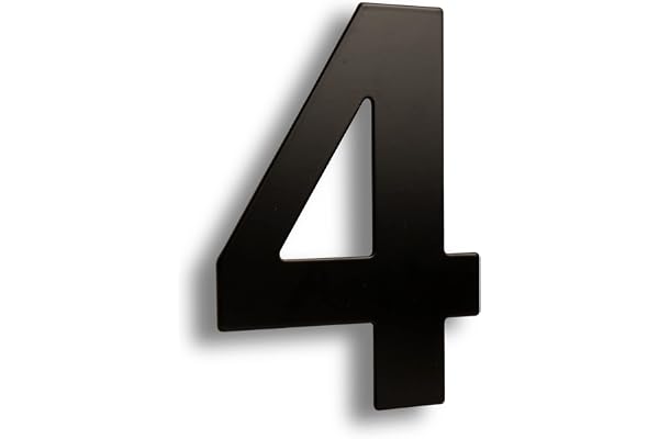 HASWARE 304 acier inoxydable moderne numéro de maison revêtement en poudre noire élégant porte Alphabet Plaque rue décor à la maison (4, 6 Inch Black)