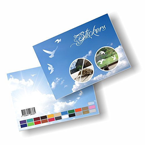 Greifvogel-Silhouetten, selbstklebend, in verschiedenen Farben verfügbar, verhindert Vogelschlag, 17 Warnvögel – Sablés-dépolis-translucides - 3