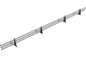 Parotec PARANEVE Kit Tubolare Completo 3,0 m (300 cm) - Per tegole ad incastro (laterizio/cemento), romane & pressate – paraneve - 3 tubi, 4 supporti - 10 colori - RAL 9006 Grigio alluminio (argento)