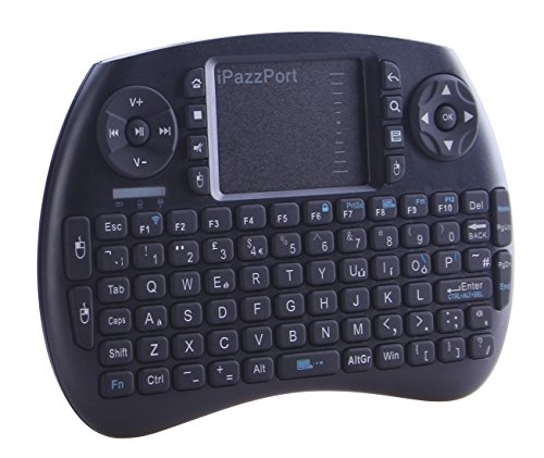 iPazzPort KP-810-21S - Mini Teclado inalámbrico con ratón (800 mAh) Color Negro
