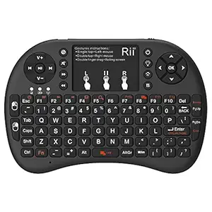 Rii i8+ 2.4GHz Mini Wireless KODI XBMC Keyboard with Touchpad Mouse,LED Backlit, Rechargeable Li-ion Battery, Soft Silicone Button
