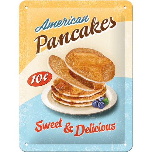 Nostalgic-Art 26176 USA Pan Cakes, Blechschild, 15 x 20 cm