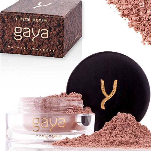 Bronzer Highlighter Shimmer Makeup Powder - Vegan MB2 Shade 100% Natural Mineral Shimmering for All Skin Types - Promotes Glamorous Glow Cheeks Shine - In a 4gr Jar