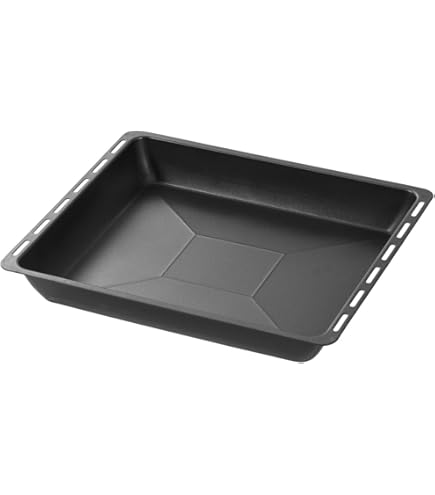 ICQN Bakplaatset 445 x 375 x 25 mm, 2 x geëmailleerde bakplaat, geschikt voor Whirlpool, Ignis, Bauknecht, Indesit, Algor, Neckermann, Lloyds, roestvrij staal, 44,5 x 37,5 cm