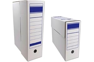 ABD Archivador definitivo, caja archivo plegable de cartón, 2 posiciones, Carpeta tamaño folio, fácil montaje, conservar documentos, facturas, 36 x 25 x 9 cm (A4/Pack de 5 unidades)