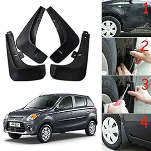 Oshotto Mud Flap (O.E.M Type) Compatible with Maruti Suzuki Alto 800 (Set of 4)