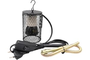 Stylebest Lampe chauffante 50W avec Abat-Jour, Lampe chauffante Abat-Jour en céramique Infrarouge Lampe chauffante pour Tortues perroquets lézards Oiseaux Fournitures de Chauffage d'hiver