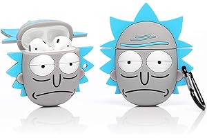 Derhom Silicone Case Compatible for Apple Airpods 1&2 Funny Cover[Cartoon Design][Best Gift for Kids Boys Girls] (Rick)