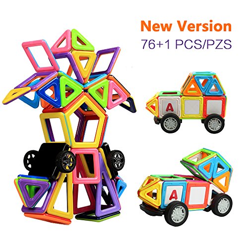 Innoo Tech 77 Piezas Bloques Magnéticos Juguetes Construcción Juego Creativo y Educativo Para Los Niños Más de 3 Años Aprender Colores y Formas a Través del Juego Interesante y Entretenido Mejor Regalo de Cumpleaños y Fiestas