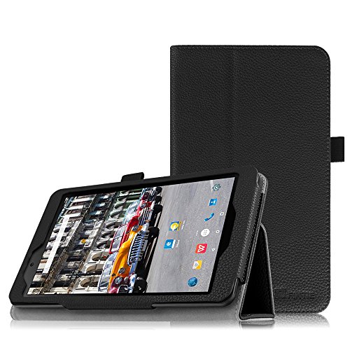Fintie Odys Syno 8 Hülle Case - Slim Fit Folio Kunstleder Schutzhülle Cover Tasche mit Ständerfunktion und Stylus-Halterung für Odys Syno 20,3 cm (8 Zoll) Tablet-PC, Schwarz