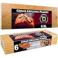 Dominion Grilling Co. 6 XL Grillbretter/Grillplanken aus Zedernholz in ÜBERLÄNGE – 6er Pack