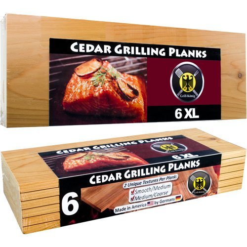 6 XL Tablas de Cedro para Barbacoa/ Tablones de Asar a la Parrilla de LONGITUD ESTÁNDAR (EXTRA GRANDES) - Paquete de 6