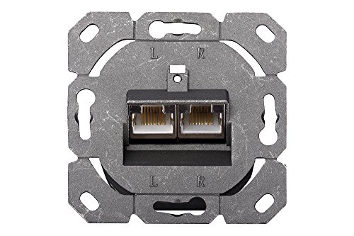 DIGITUS Professional Cat.6A Universal Netzwerkdose, 2x RJ-Port, geschirmt, Aufputz, 10 Gbit Ethernet Netzwerk, Farbe Reinweiß - 5