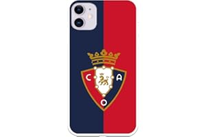 LA CASA DE LAS CARCASAS Funda para iPhone 11 del CA Osasuna Escudo Fondo Bicolor para Proteger tu móvil. Carcasa para iPhone de Silicona Flexible con Licencia Oficial de Licencia Oficial CA Osasuna