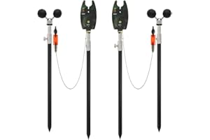 DNA Leisure NGT Carp Fishing 4x Aluminium 30-50cm Black Banksticks 2x Bite Alarms with 2x Ball Rod Rest and Indicators