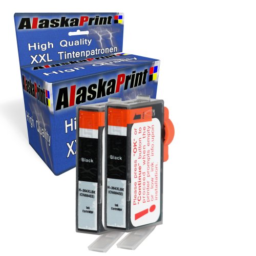 Premium 2x Kompatible Tintenpatronen Als Ersatz für HP 364 XL Schwarz für Photosmart b110 5510 5515 5514 5520 Schwarz Black BK