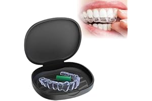 CYXZMYA Zahnschiene box,Zahnspangendose,Spangendose für Knirscherschiene,Tragbarer,Retainer Box,Zahnersatz Aufbewahrung,Von Zahnspangen und Zahnersatz Bei Erwachsenen und Kindern (Schwarz)