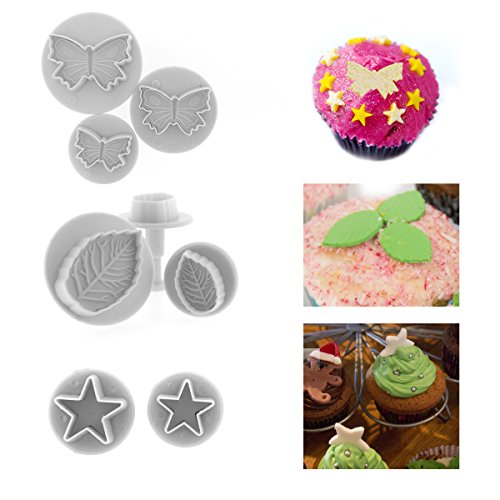 33 teiliges Kuchen Dekorations Zuckerhandwerks Set mit Ausstecher die über eine Auswerffunktion verfügen von Kurtzy TM - 3