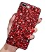 Produktbild Nadoli Luxuriös Funkelnd Glitzer Voll Diamant Strass Bling Durchsichtig Hart PC Zurück + Weich Silikon Rahmen Hülle Schutzhülle für Samsung Galaxy Note 3,Rot