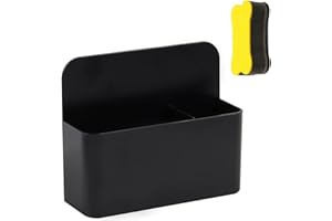 RUMITPAN Porte-stylo magnétique Support de marqueur Organisateur de réfrigérateur Tableau blanc Organisateur de marqueurs Avec éponge Accessoires pour tableau magnétique Réfrigérateur École Bureau à la maison